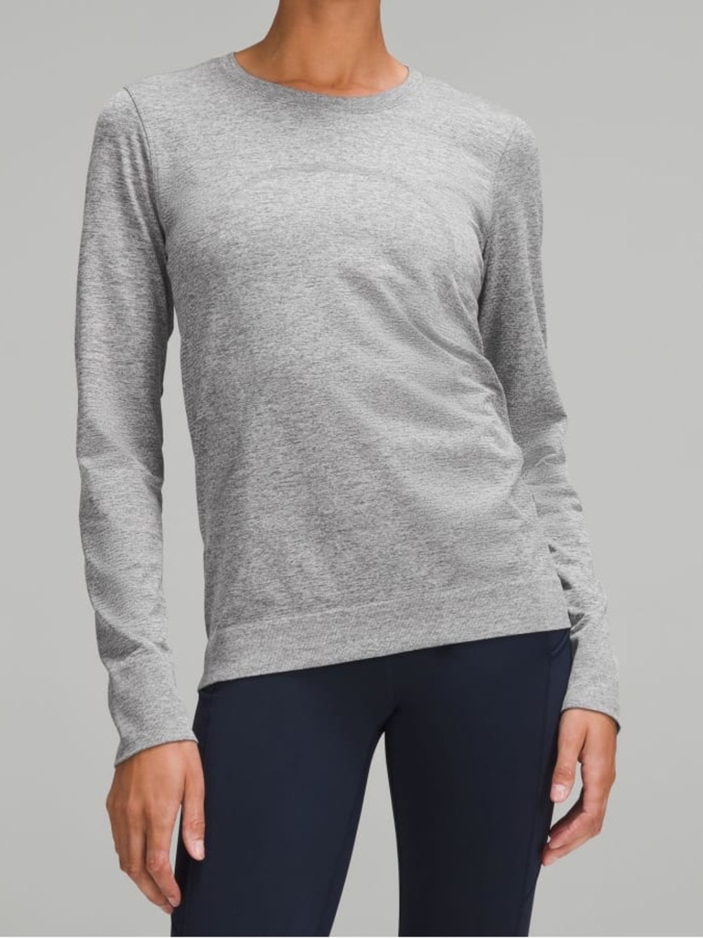 lululemon athletica Heather Gray Long Sleeve Crew